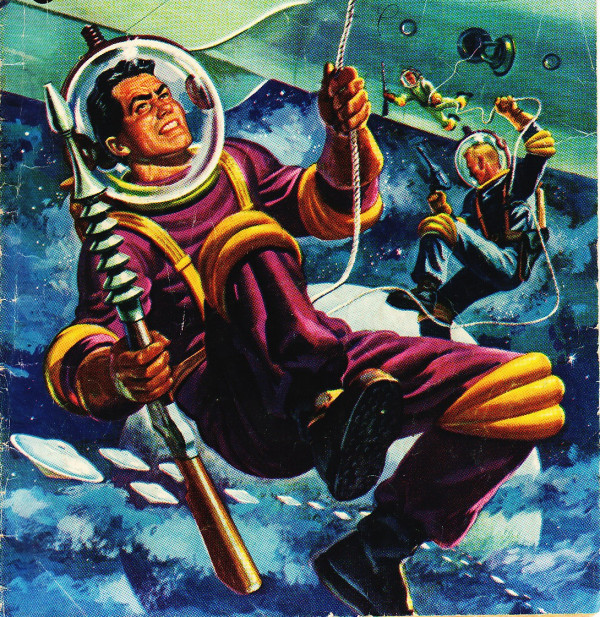 Some characters spacewalking